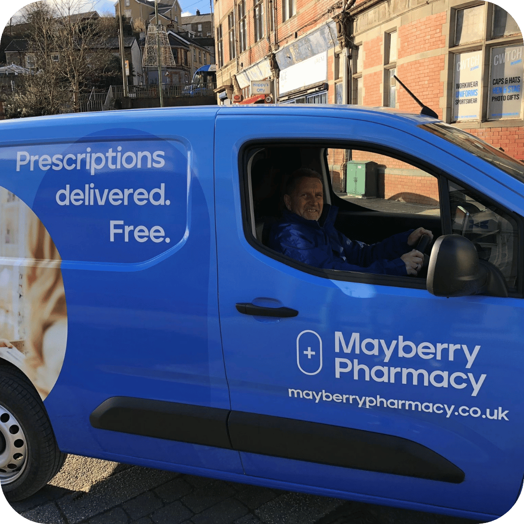 Mayberry Pharmacy free delivery.